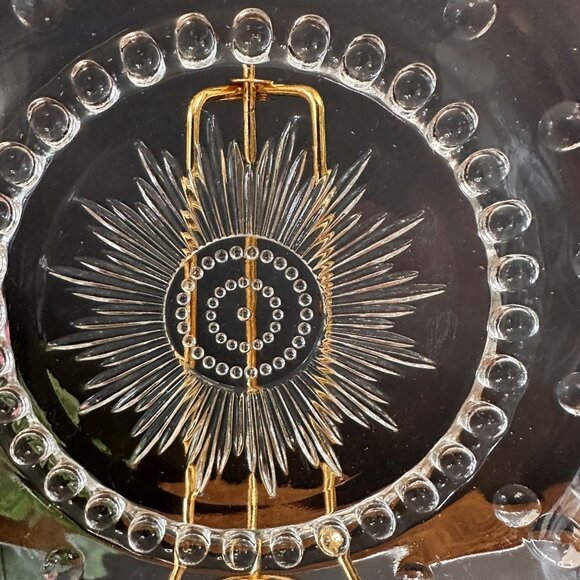 Federal Glass Columbia Clear Depression Glass Platter Sunburst Etched Art Deco - Picture 5 of 7